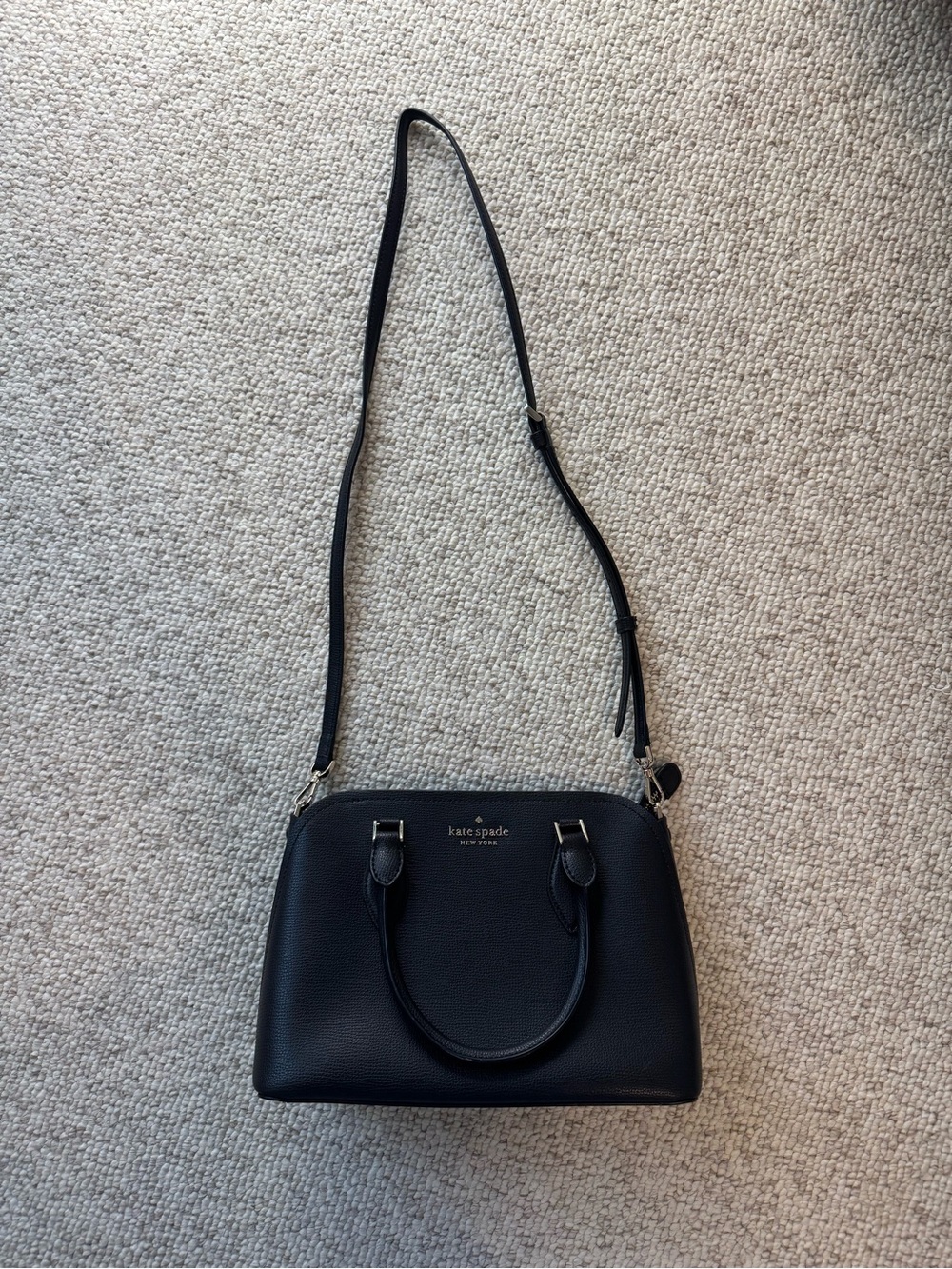 Kate Spade Black Leather Dome Satchel Crossbody
